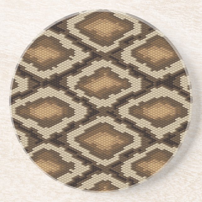 Dessous De Verre En Grès Motif 2 de peau de serpent de python (Devant)