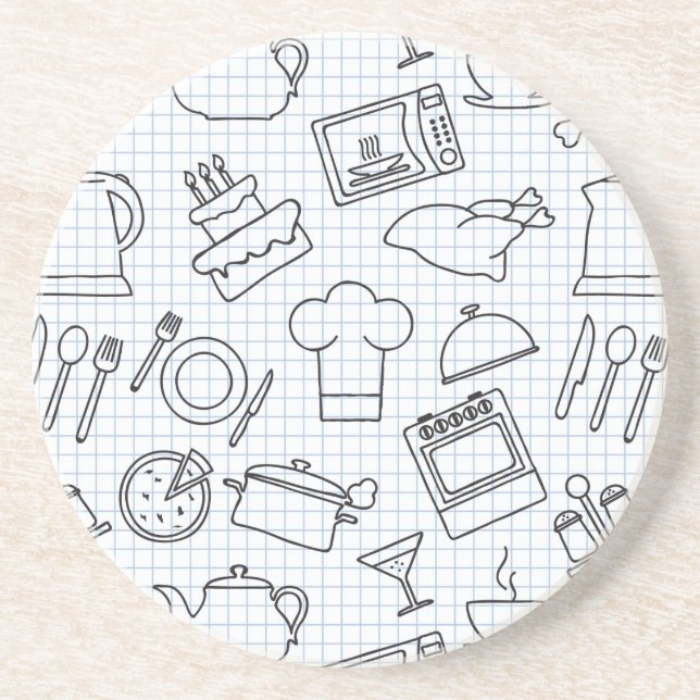 Dessous De Verre En Grès Motif 4 de cuisine (Devant)