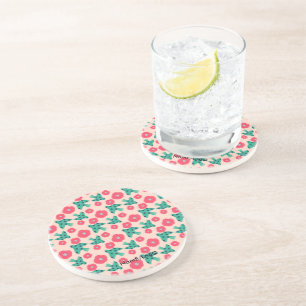 Dessous De Verre En Grès motif_8_camélia et oiseau_2 grès