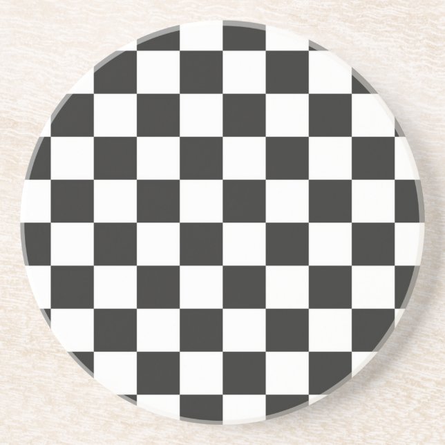 Dessous De Verre En Grès Motif à carreaux (Devant)