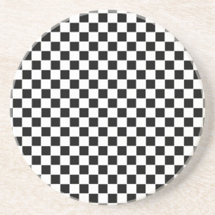 Dessous De Verre En Grès Motif à carreaux noir et blanc