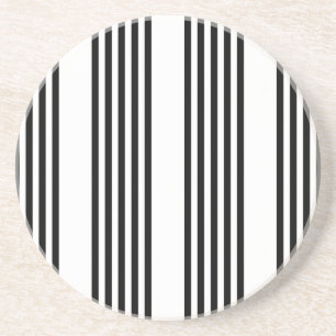 Dessous De Verre En Grès Motif à cinq bandes noir et blanc