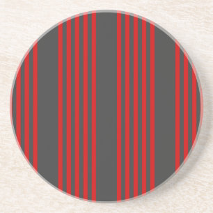 Dessous De Verre En Grès Motif à cinq bandes rouge et charbon de bois
