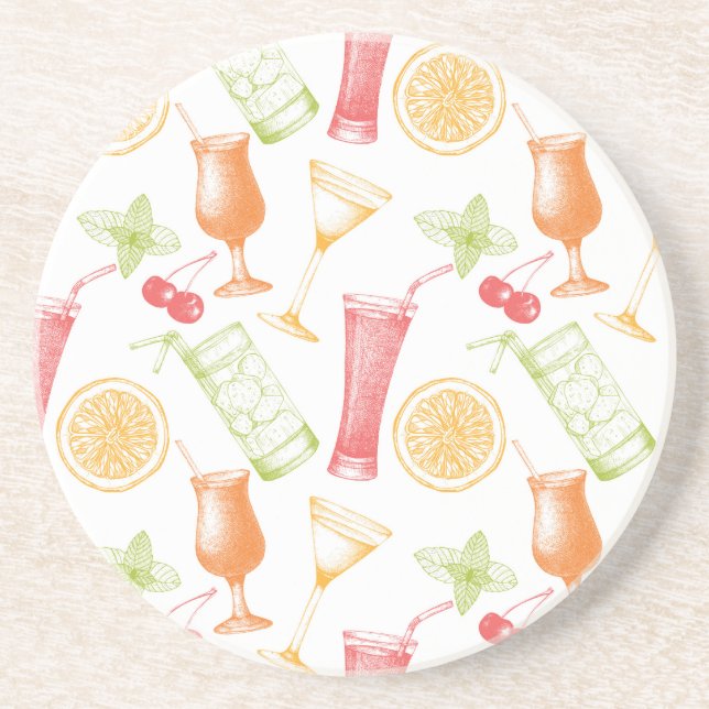 Dessous De Verre En Grès Motif à cocktails croisés (Devant)