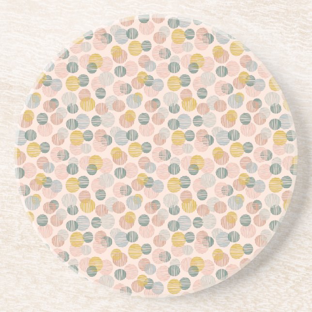 Dessous De Verre En Grès Motif à dots branchés lancer oreiller (Devant)
