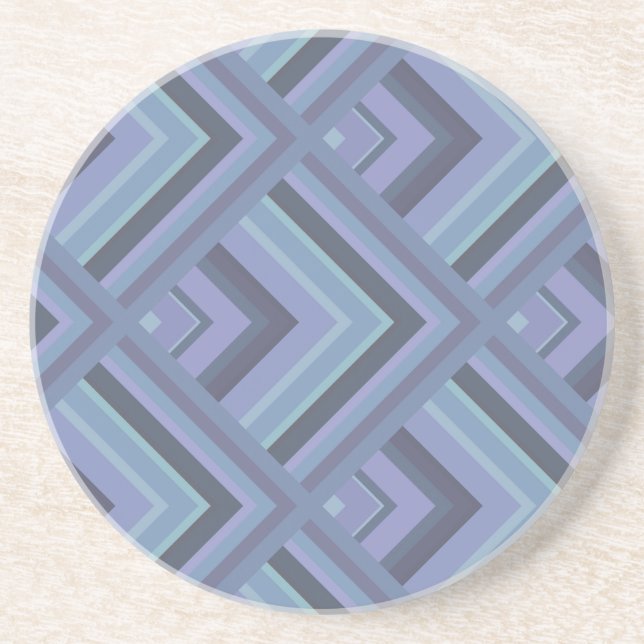 Dessous De Verre En Grès Motif à échelle gris bleu (Devant)