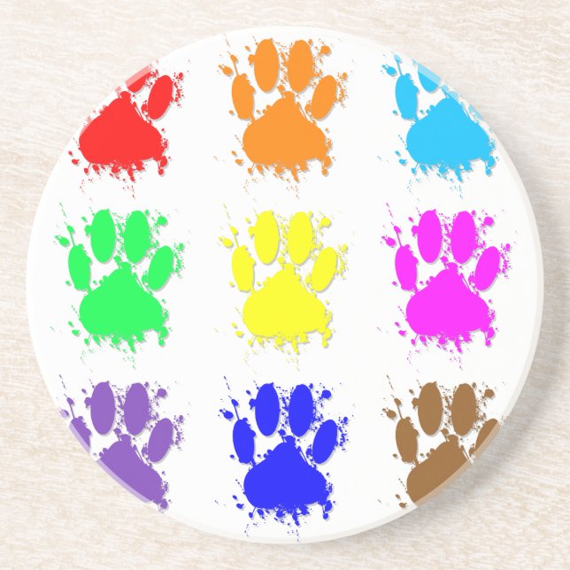 Dessous De Verre En Grès Motif à mâchoires pour chien d'encre (Devant)