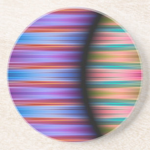 Dessous De Verre En Grès Motif à rayures colorées
