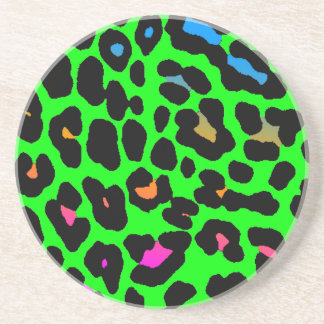 Dessous De Verre En Grès Motif à taches de léopard rétro Corey Tiger 80s