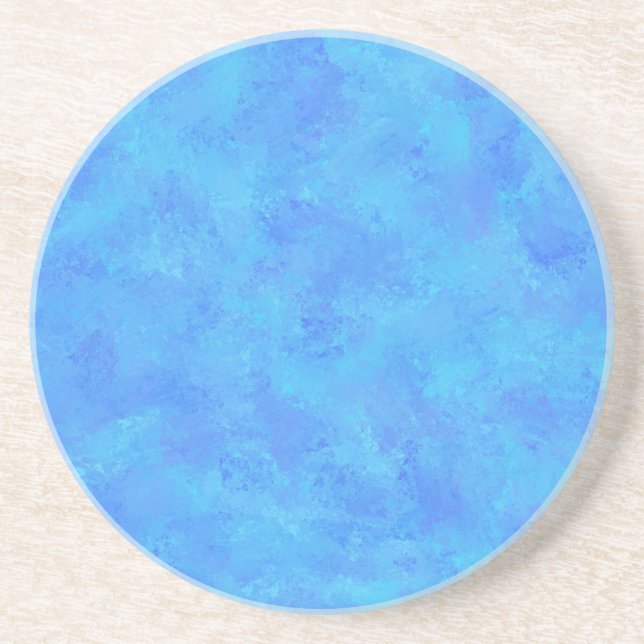 Dessous De Verre En Grès Motif Abstrait bleu (Devant)