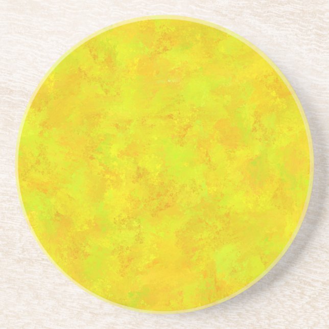Dessous De Verre En Grès Motif Abstrait jaune orange (Devant)