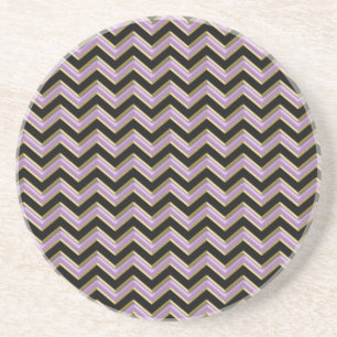 Dessous De Verre En Grès Motif Amethyst Gold Black Zigzag