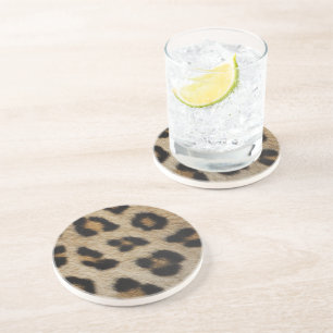 Dessous De Verre En Grès Motif animal à motif de fourrure de léopard tendan