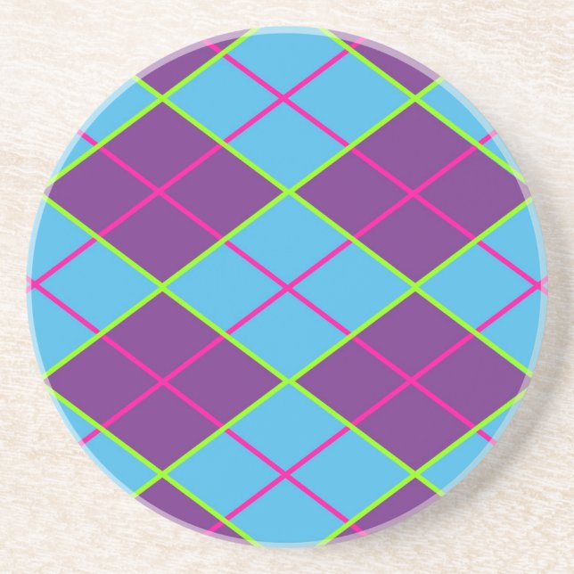 Dessous De Verre En Grès Motif Argyle Classique (Devant)