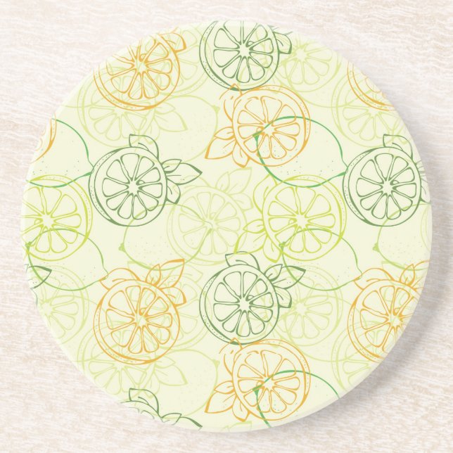 Dessous De Verre En Grès Motif au citron (Devant)
