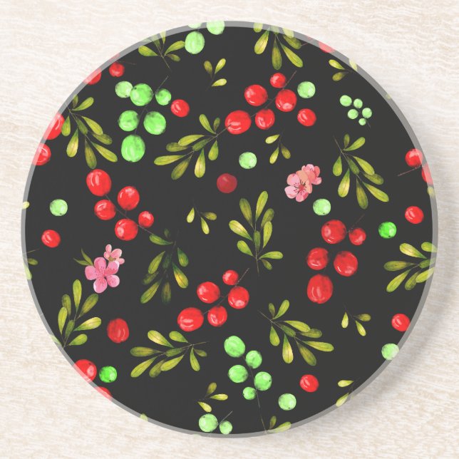 Dessous De Verre En Grès Motif Baies (Devant)