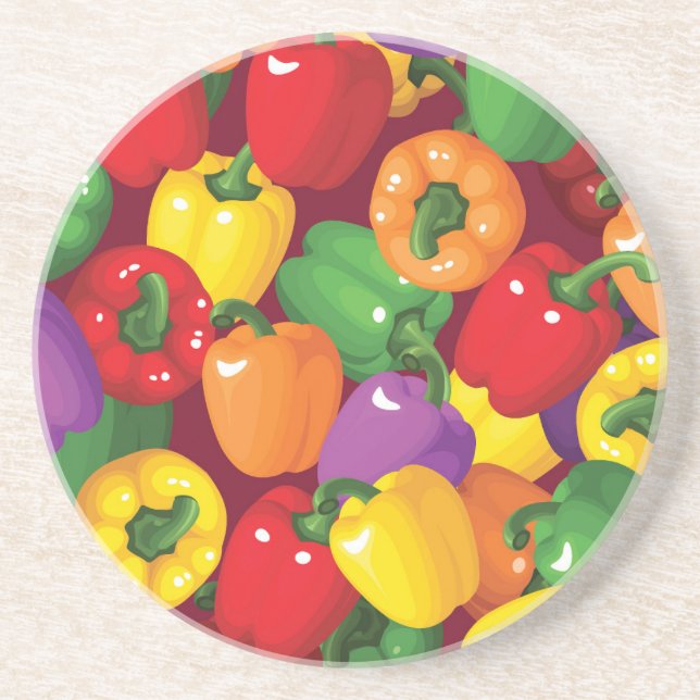 Dessous De Verre En Grès Motif Bell Pepper (Devant)