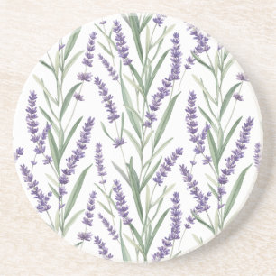 Dessous De Verre En Grès Motif botanique à la lavande