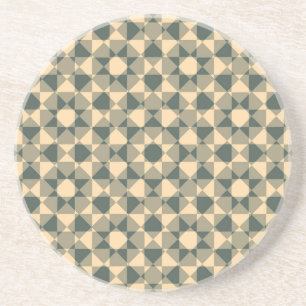 Dessous De Verre En Grès Motif carreau diamant à carreaux vert jaune