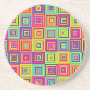 Dessous De Verre En Grès Motif Carrés