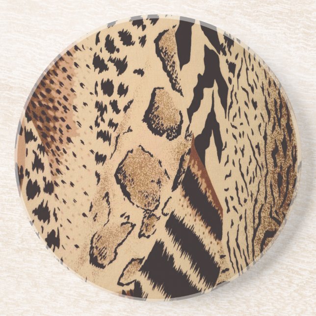 Dessous De Verre En Grès Motif Cheetah (Devant)