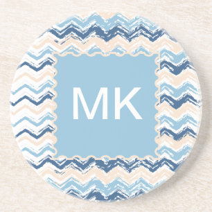 Dessous De Verre En Grès Motif Chevron de l'océan Pacifique