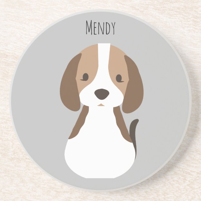 Dessous De Verre En Grès Motif chien gris mou (Devant)