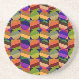 Dessous De Verre En Grès Motif coloré inspiré de l'ancien