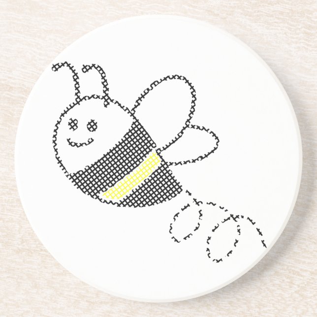 Dessous De Verre En Grès Motif croisé Imprimer Abee mignonne (Devant)