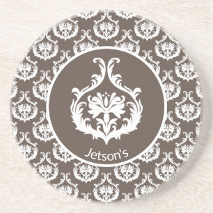 Dessous De Verre En Grès Motif Damas Ornat