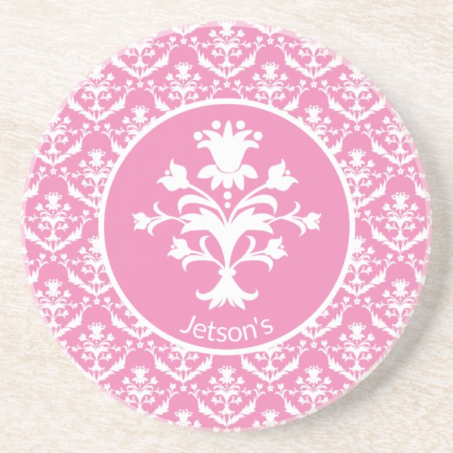 Dessous De Verre En Grès Motif Damas Ornat (Devant)