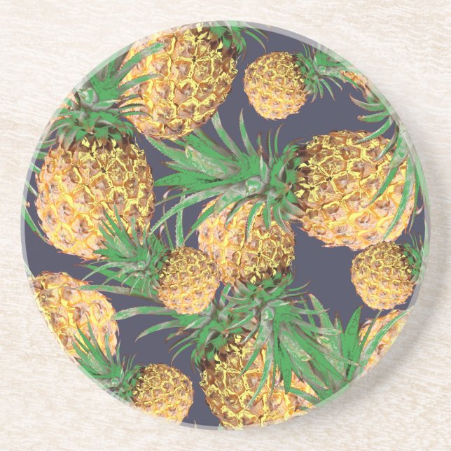 Dessous De Verre En Grès Motif d'ananas tropical délicieux (Devant)