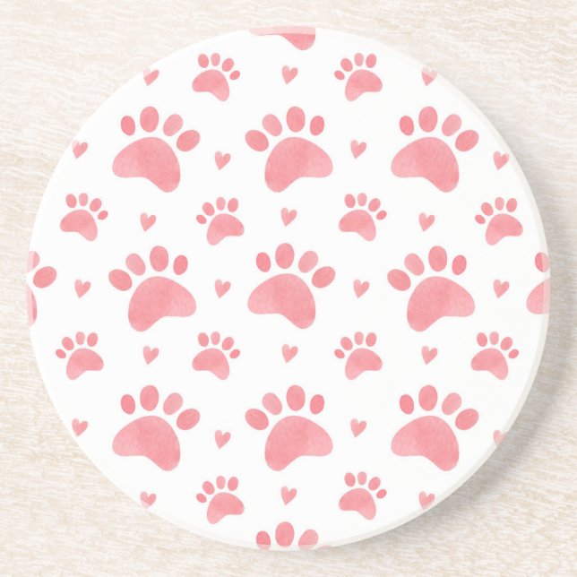 Dessous De Verre En Grès Motif d'aquarelle Cat Paws (Devant)
