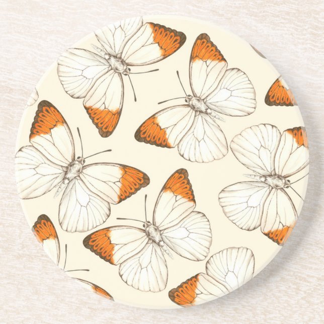 Dessous De Verre En Grès Motif d'aquarelle papillons (Devant)