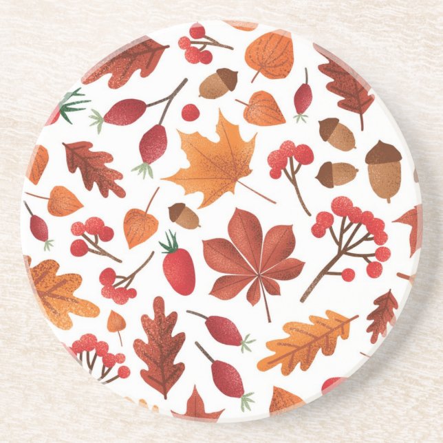 Dessous De Verre En Grès Motif d'automne (Devant)