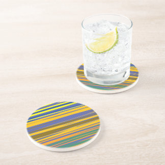 Dessous De Verre En Grès Motif de bandes colorées abstraites