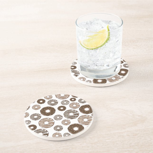 Dessous De Verre En Grès Motif de beignes, beignets de chocolat, beignets d (Côté)