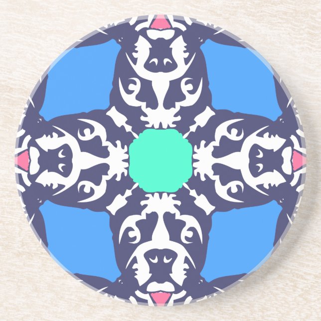 Dessous De Verre En Grès Motif de Bouledogue Français (Devant)