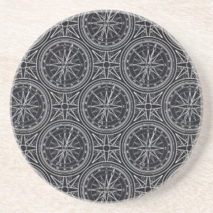 Dessous De Verre En Grès Motif de boussole de rose de vent