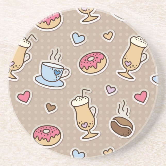 Dessous De Verre En Grès Motif de café (Devant)