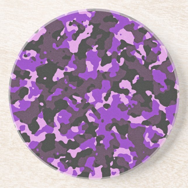 Dessous De Verre En Grès Motif de camouflage violet (Devant)