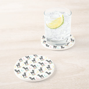 Dessous De Verre En Grès Motif de cerfs, Cerf de bébé, Boho, Fleurs, Lune