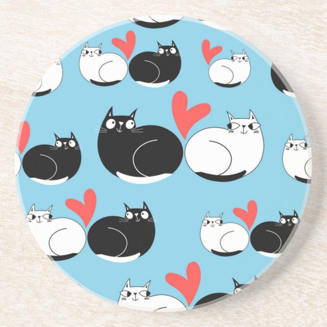 Dessous De Verre En Grès Motif de chat (Devant)