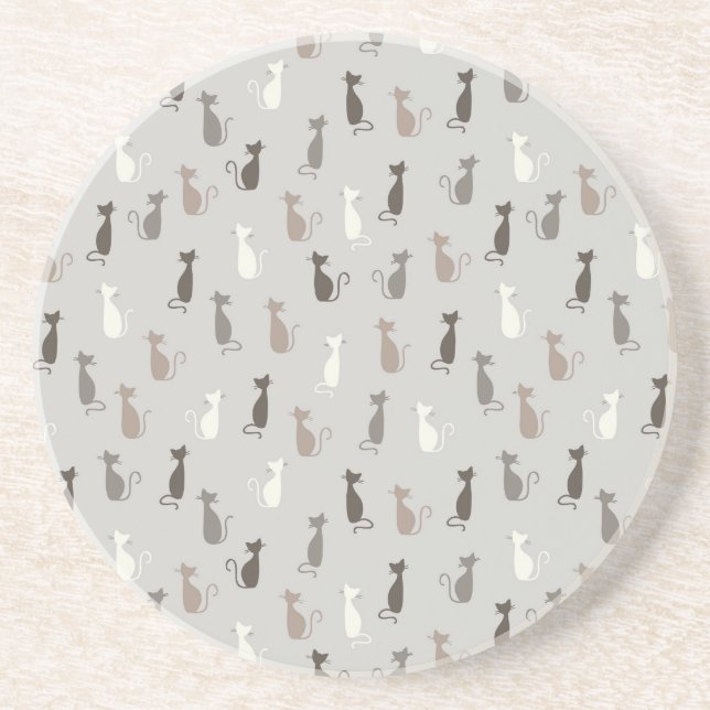 Dessous De Verre En Grès Motif de chats (Devant)