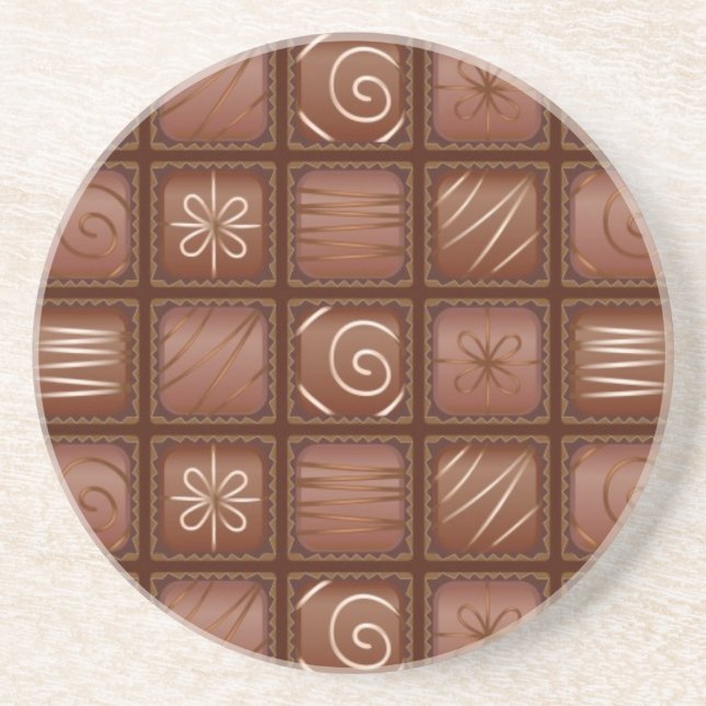 Dessous De Verre En Grès Motif de chocolat (Devant)