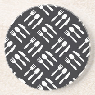 Dessous De Verre En Grès motif de couteau à cuillère à fourche