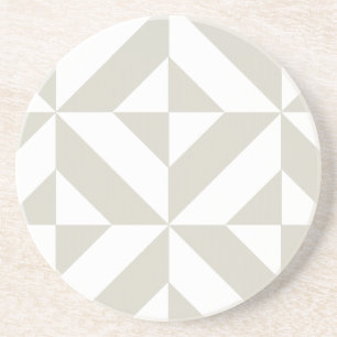 Dessous De Verre En Grès Motif de cube géométrique gris moyen