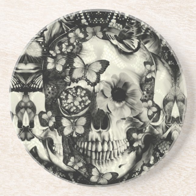 Dessous De Verre En Grès Motif de dentelle gothique victorienne (Devant)