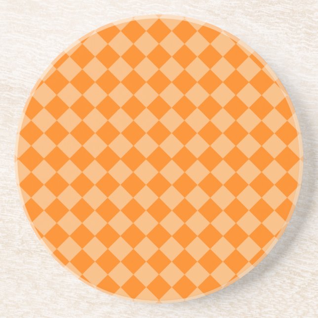 Dessous De Verre En Grès Motif de diamants orange combiné par STaylor (Devant)