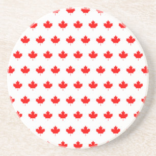 Dessous De Verre En Grès Motif de feuille d'érable rouge